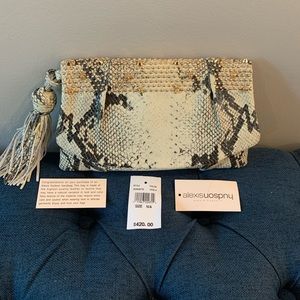 Alexis Husdson - Snakeskin Leather Flap Clutch